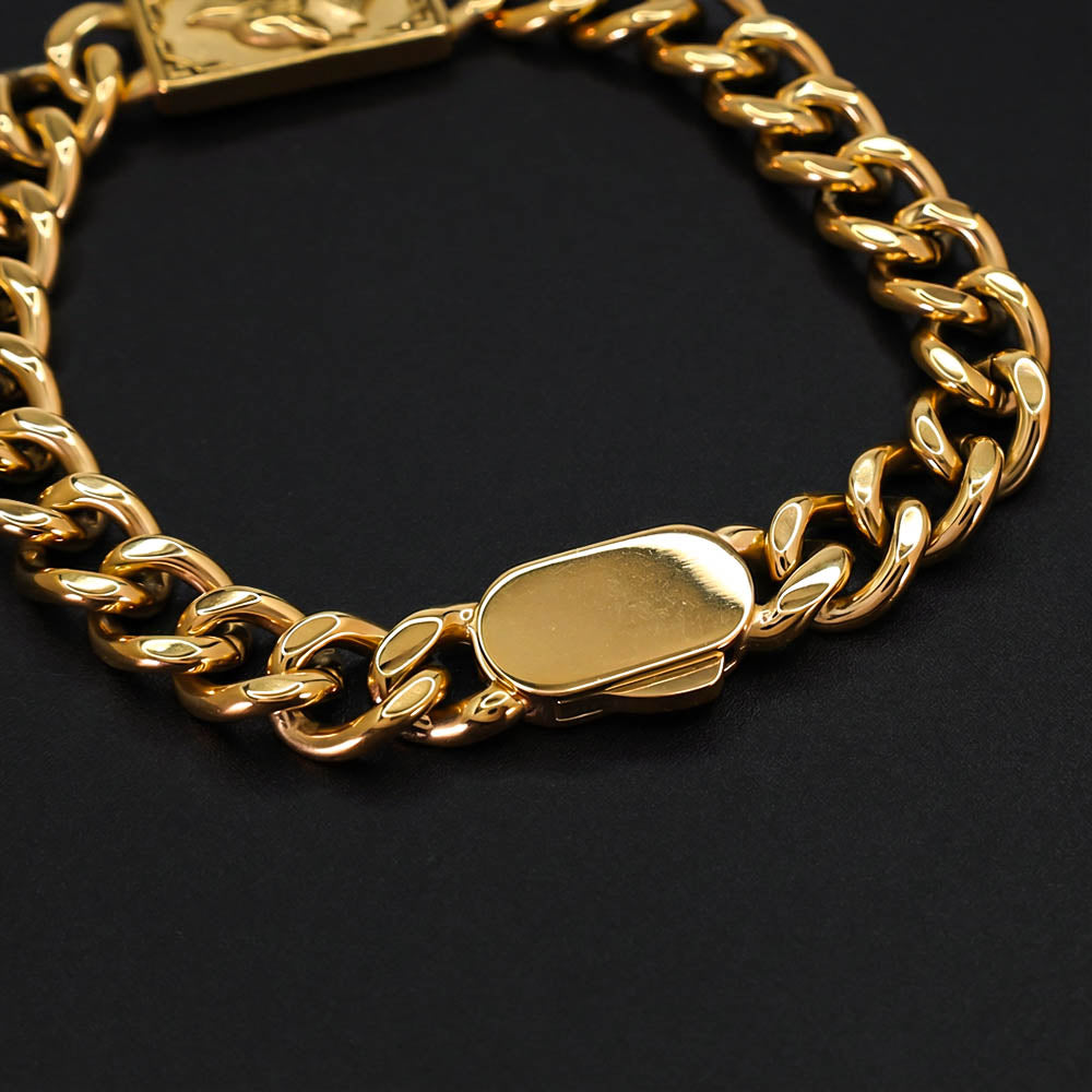 Fenrir's Fang 10mm Chain Bracelet - 18k Gold Plated Steel