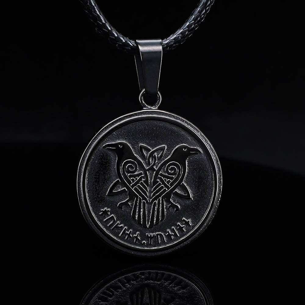 Odin's Whisper Raven Medallion - Stainless Steel