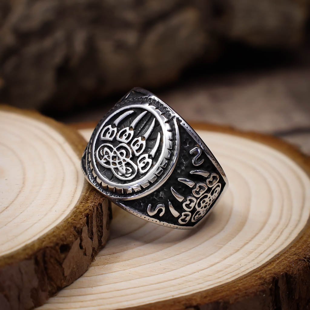 Sign of Veles Signet Ring - Stainless Steel