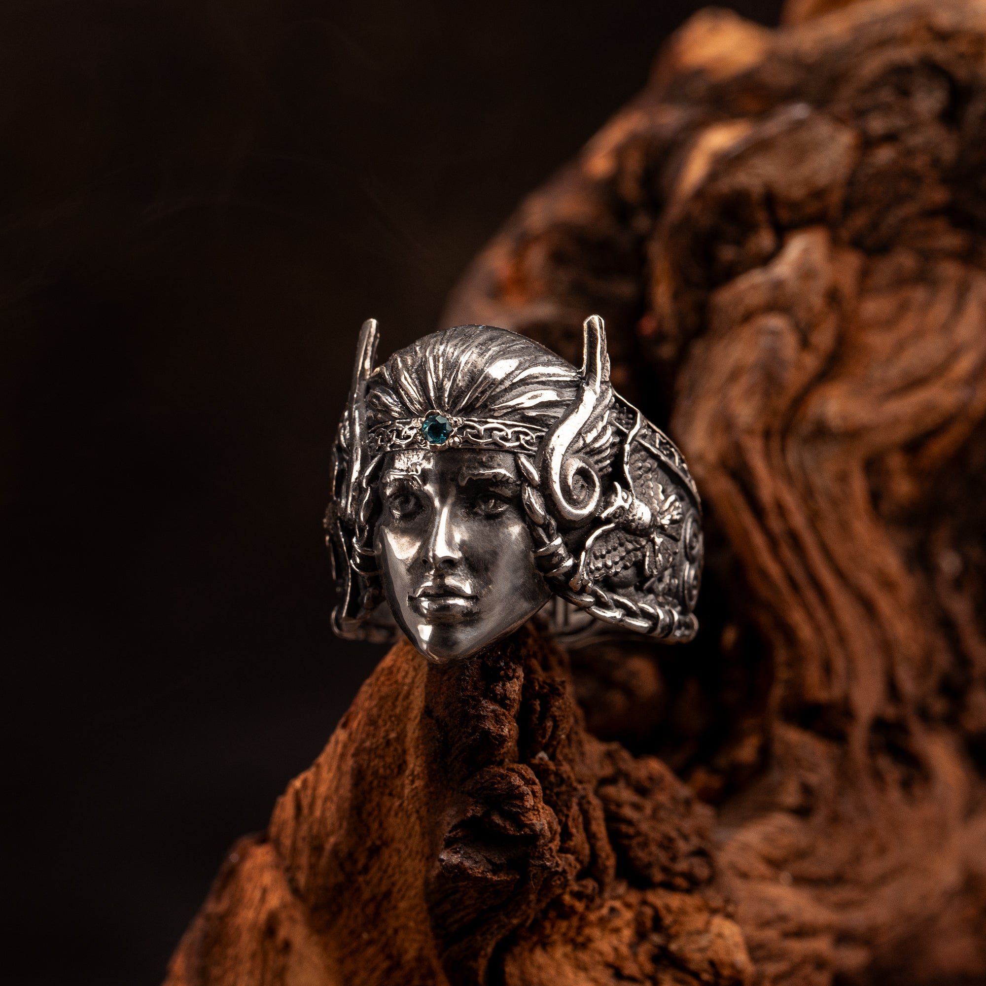 Handcrafted Queen Frigg Ring - Sterling Silver