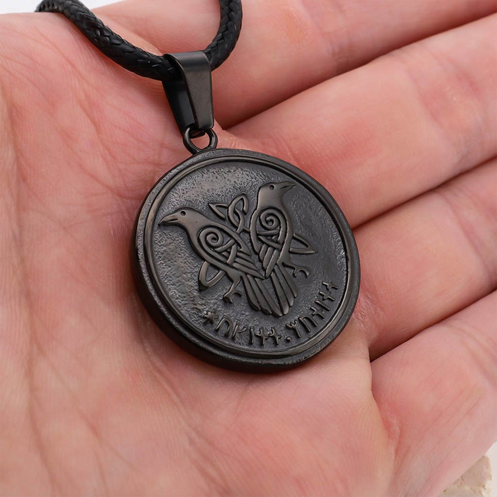 Odin's Whisper Raven Medallion - Stainless Steel