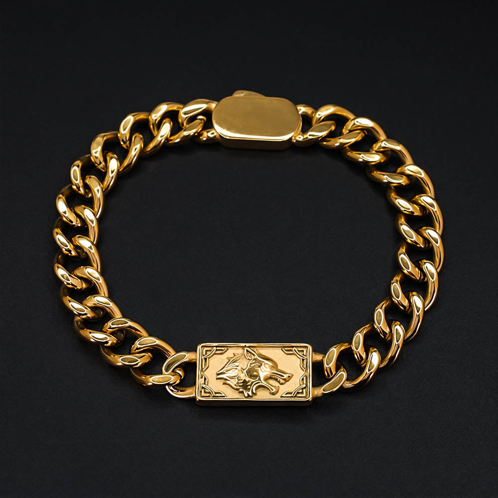 Fenrir's Fang 10mm Chain Bracelet - 18k Gold Plated Steel
