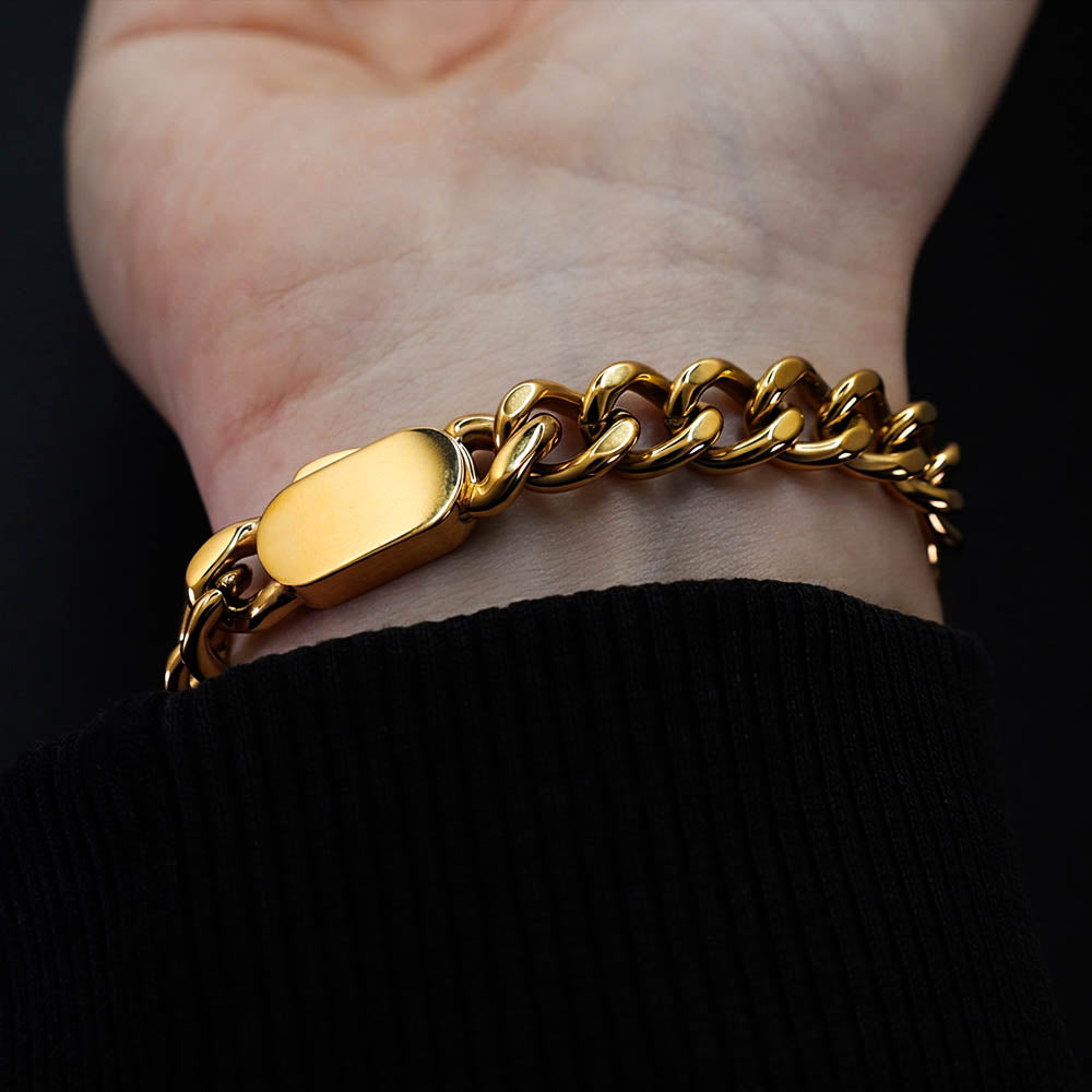 Fenrir's Fang 10mm Chain Bracelet - 18k Gold Plated Steel