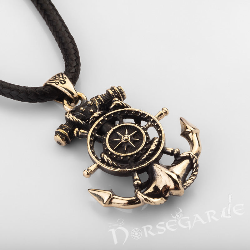 Handcrafted Navigator's Anchor Pendant - Brass
