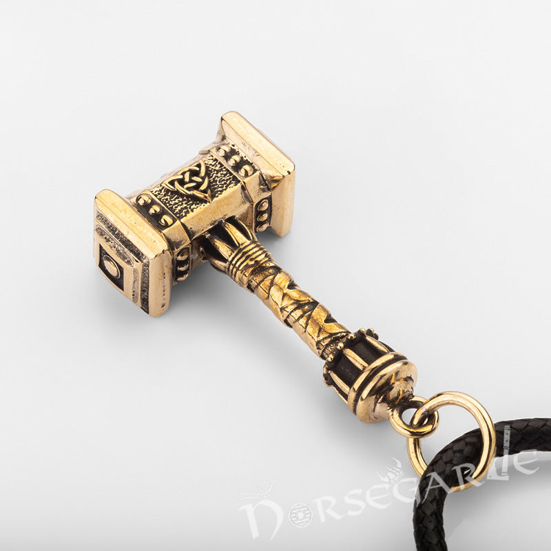 Handcrafted Thor's Battle Hammer Pendant - Brass
