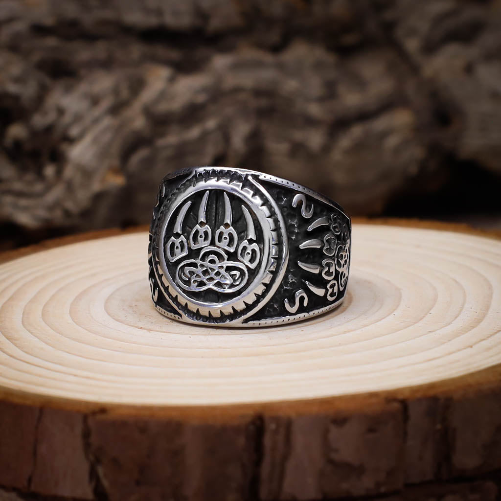 Sign of Veles Signet Ring - Stainless Steel