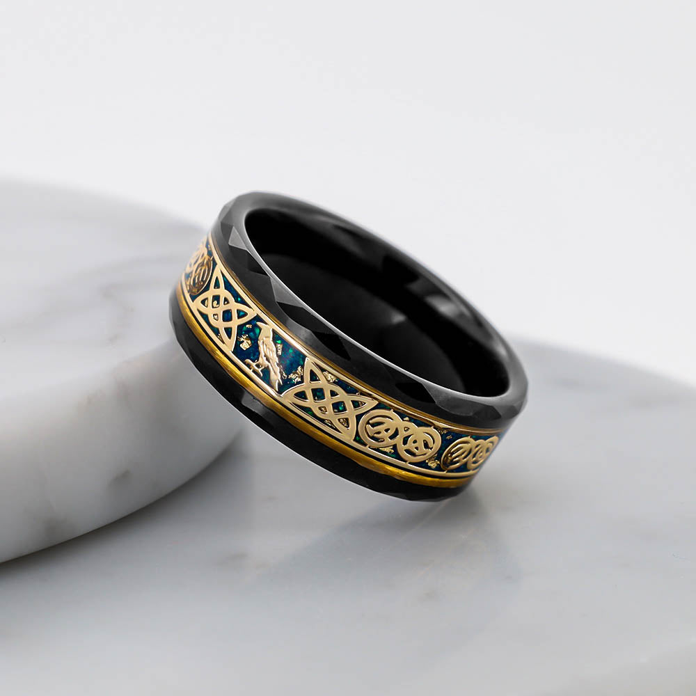 Odin's Ravens Ornamental Ring - Tungsten Carbide