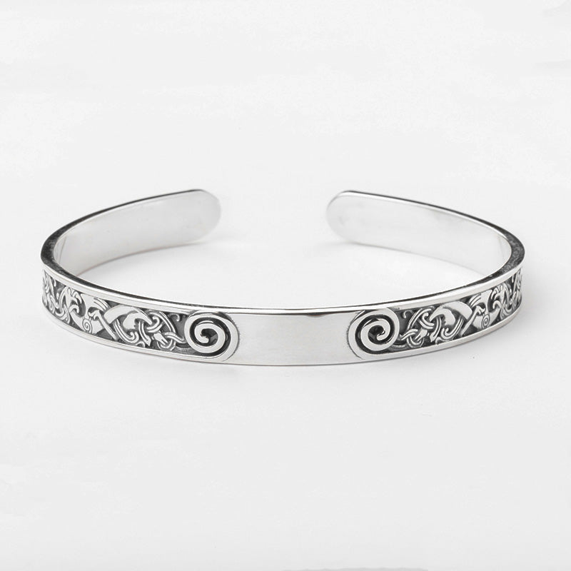 Handcrafted Mammen Art Arm Ring - Sterling Silver