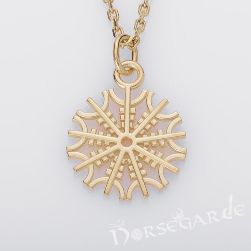 Handcrafted Miniature Helm of Awe Pendant - Gold