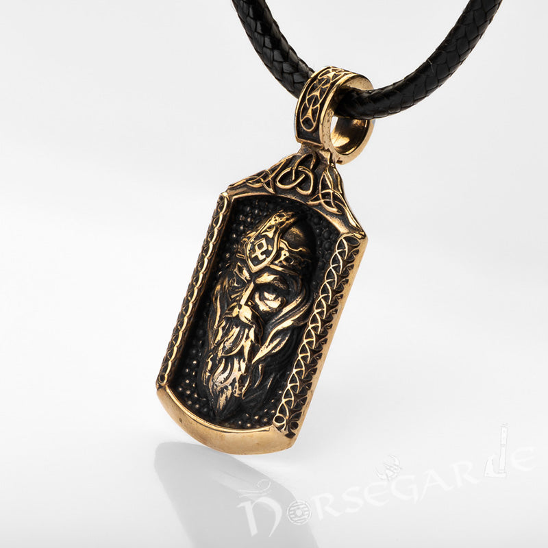 Handcrafted One-Eyed Odin Pendant - Brass