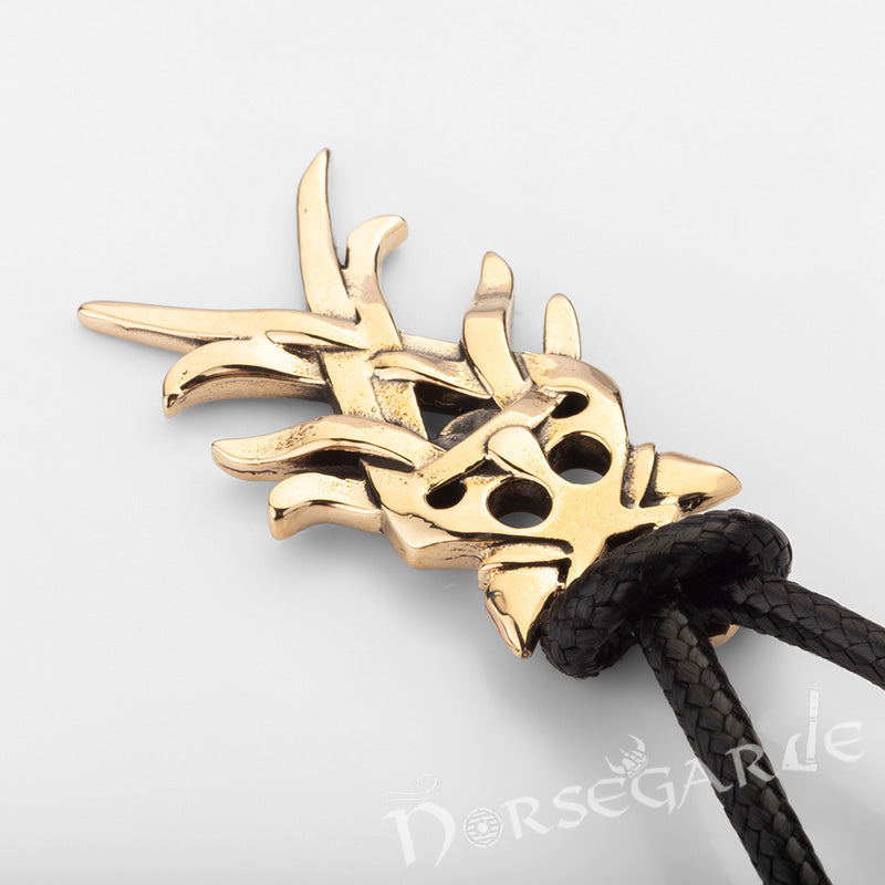 Handcrafted Wolf Totem Pendant - Brass