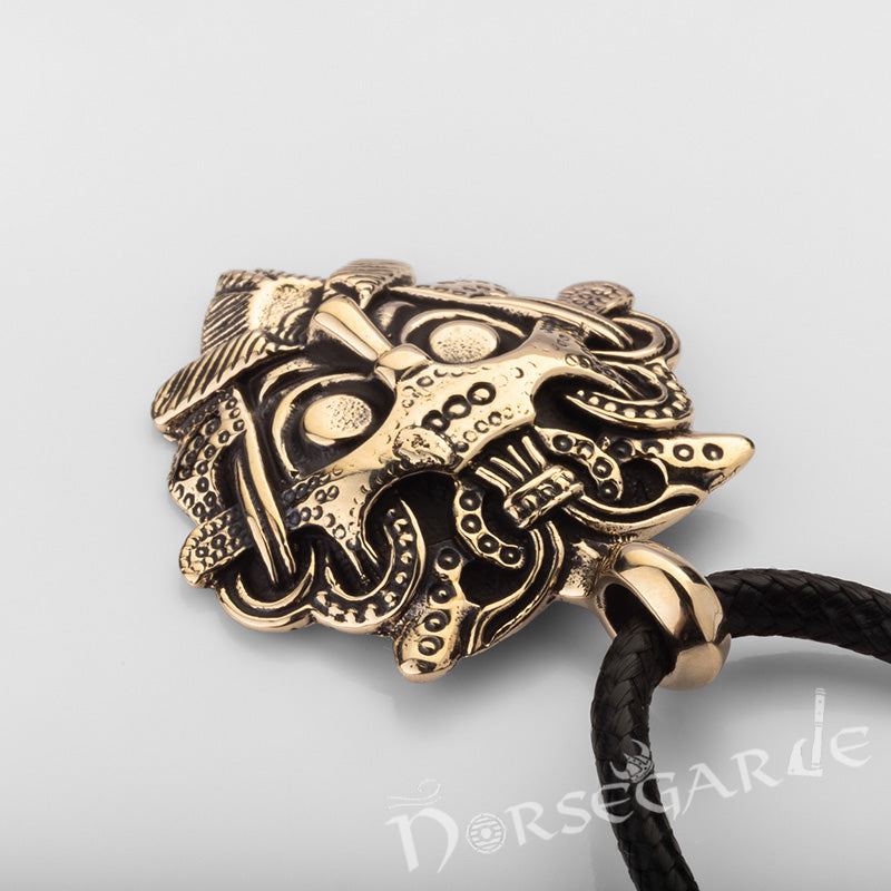 Handcrafted Loki's Mask Amulet - Brass