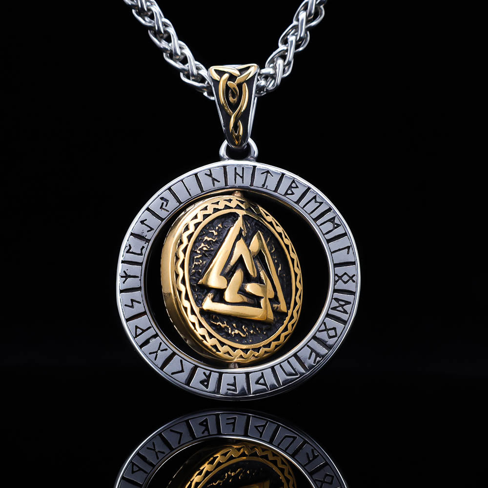 Odin's Wisdom Rotating Medallion - Stainless Steel