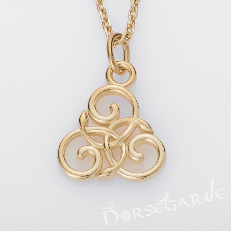 Handcrafted Miniature Triskelion Pendant - Gold
