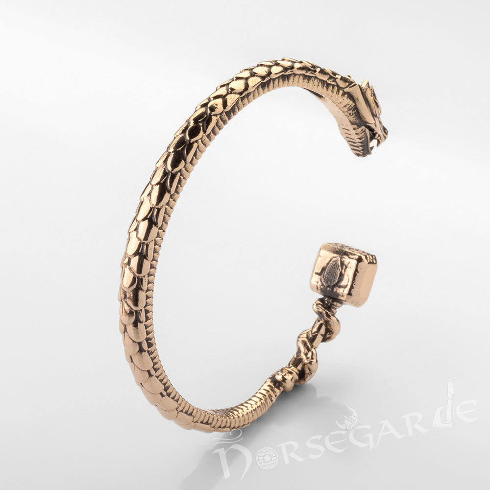 Handcrafted Saga of Ragnarok Bracelet - Brass