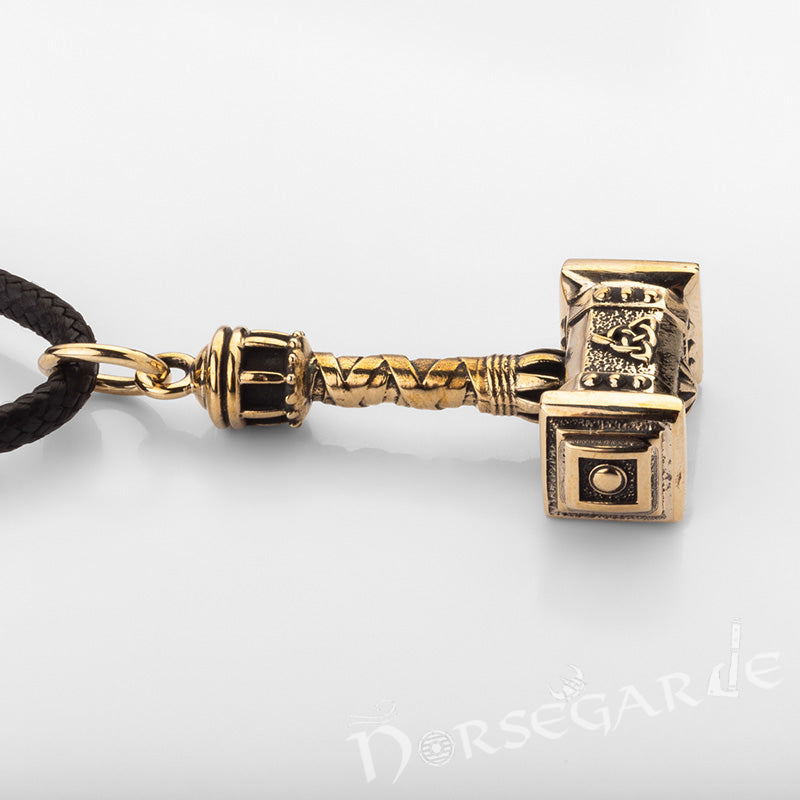 Handcrafted Thor's Battle Hammer Pendant - Brass