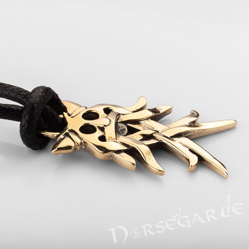 Handcrafted Wolf Totem Pendant - Brass