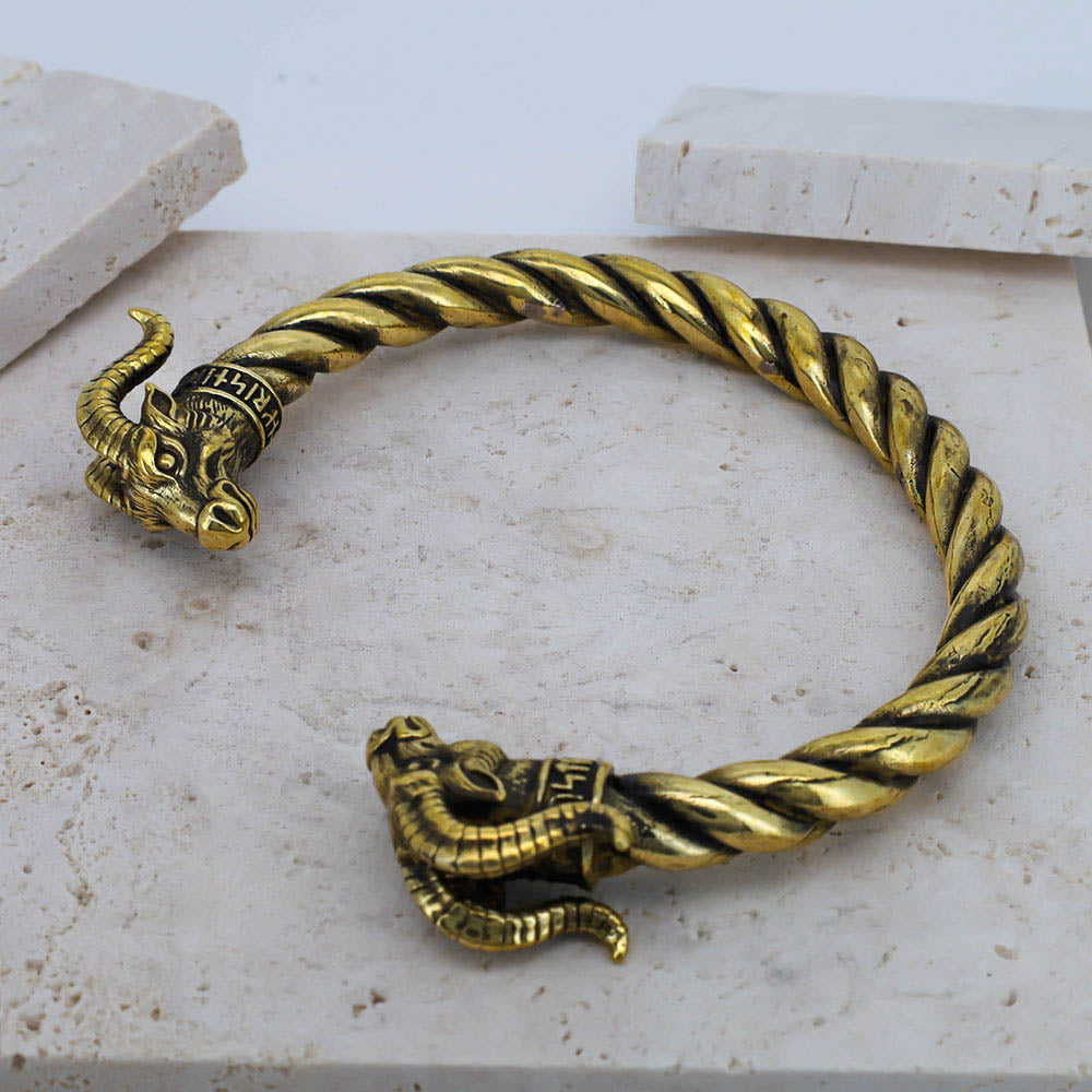 Thunder Chariot Torc Bracelet - Bronze