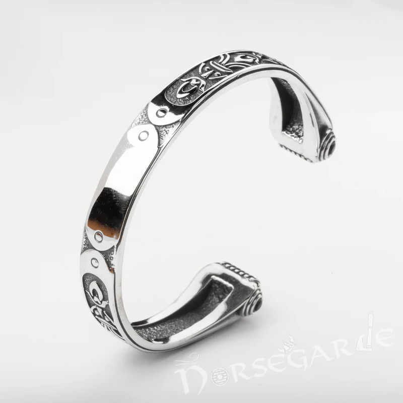 Handcrafted Valhalla Warrior Torc Bracelet - Sterling Silver