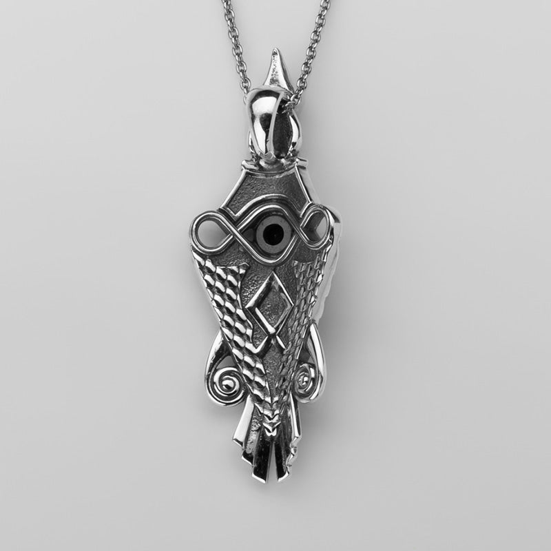 Handcrafted Raven's Wisdom Pendant - Sterling Silver
