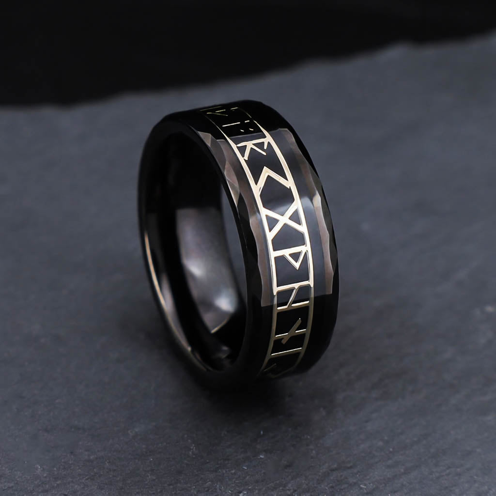 Runes of the Allfather Ring - Tungsten Carbide