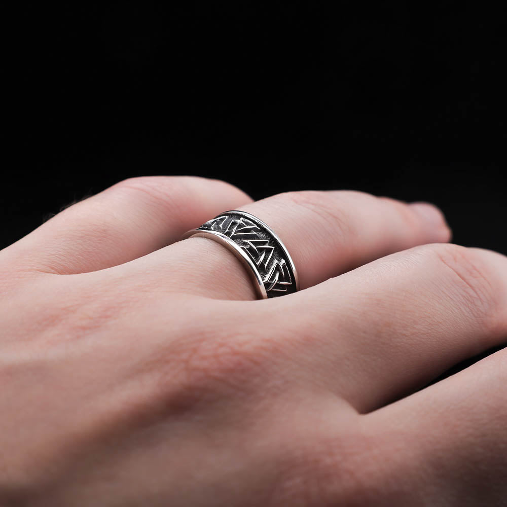 Valknut Pattern Band - Stainless Steel