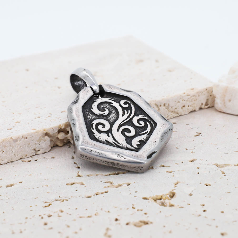 Flames of Hel Pendant - Stainless Steel