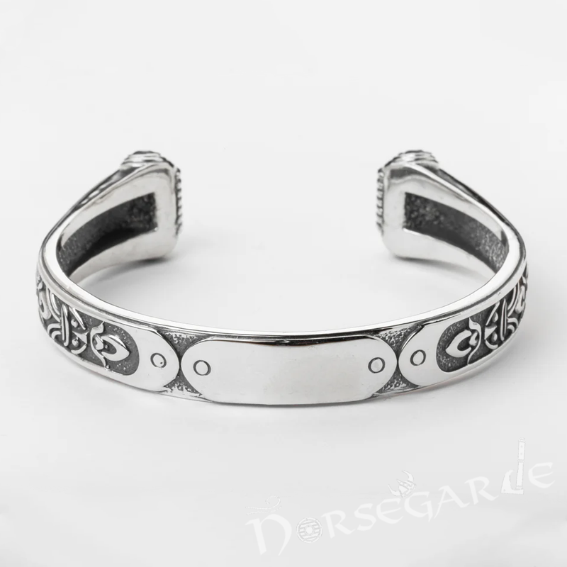 Handcrafted Valhalla Warrior Torc Bracelet - Sterling Silver