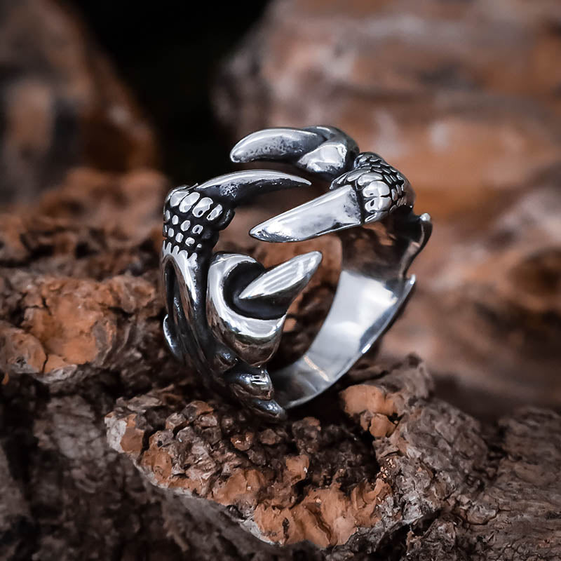 Claw Ring Dragon Men Ring 16g Dragon Fire Claw White Snake Biker