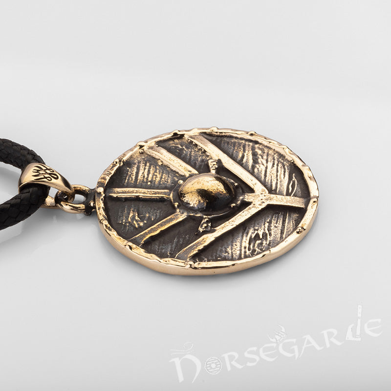 Handcrafted Reinforced Shield Pendant - Brass