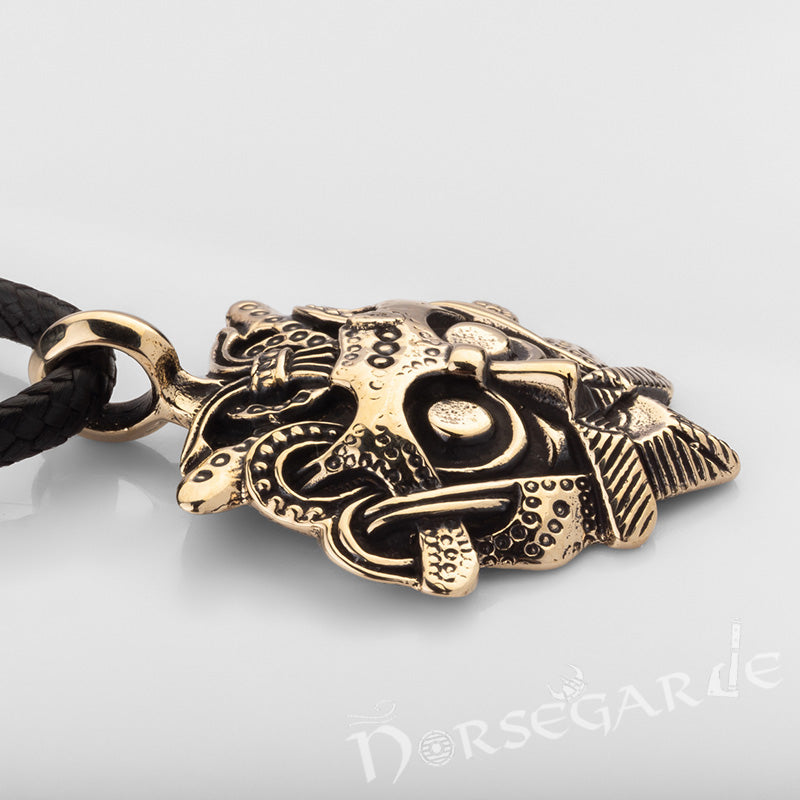 Handcrafted Loki's Mask Amulet - Brass