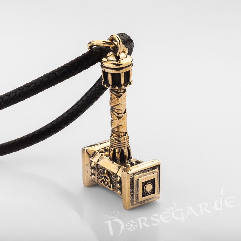 Handcrafted Thor's Battle Hammer Pendant - Brass