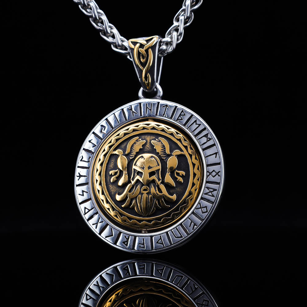 Odin's Wisdom Rotating Medallion - Stainless Steel