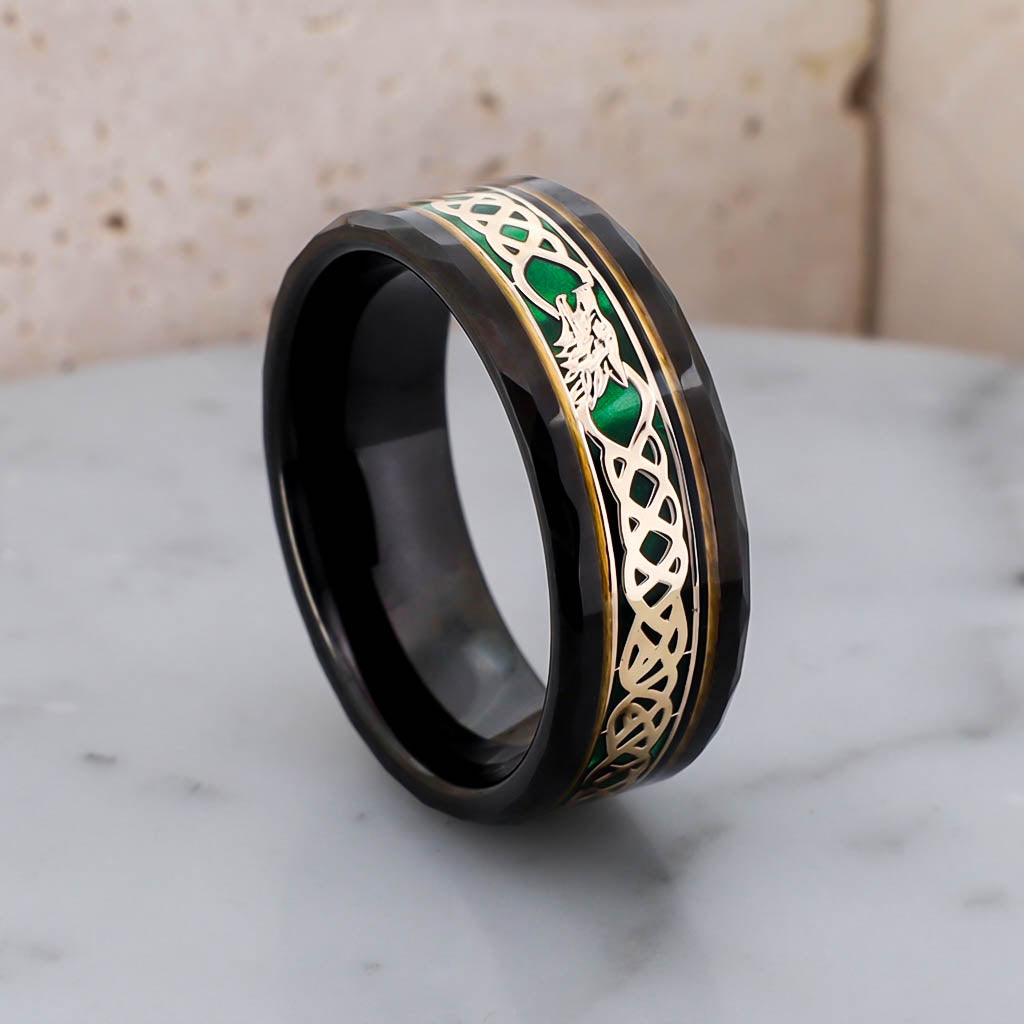 Fenrir's Emerald Ring - Tungsten Carbide