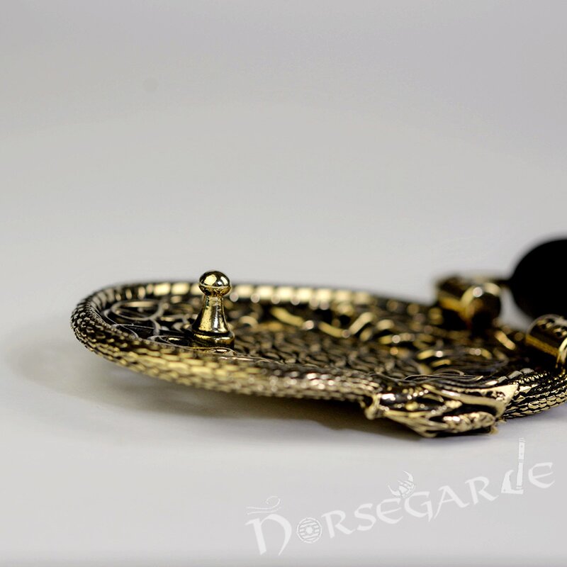 Handcrafted Serpent's Vegvisir Belt Buckle - Brass