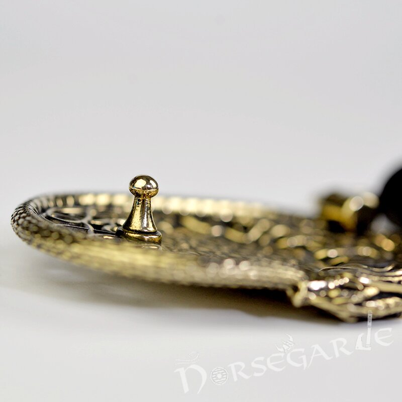 Handcrafted Serpent's Valknut Belt Buckle - Brass
