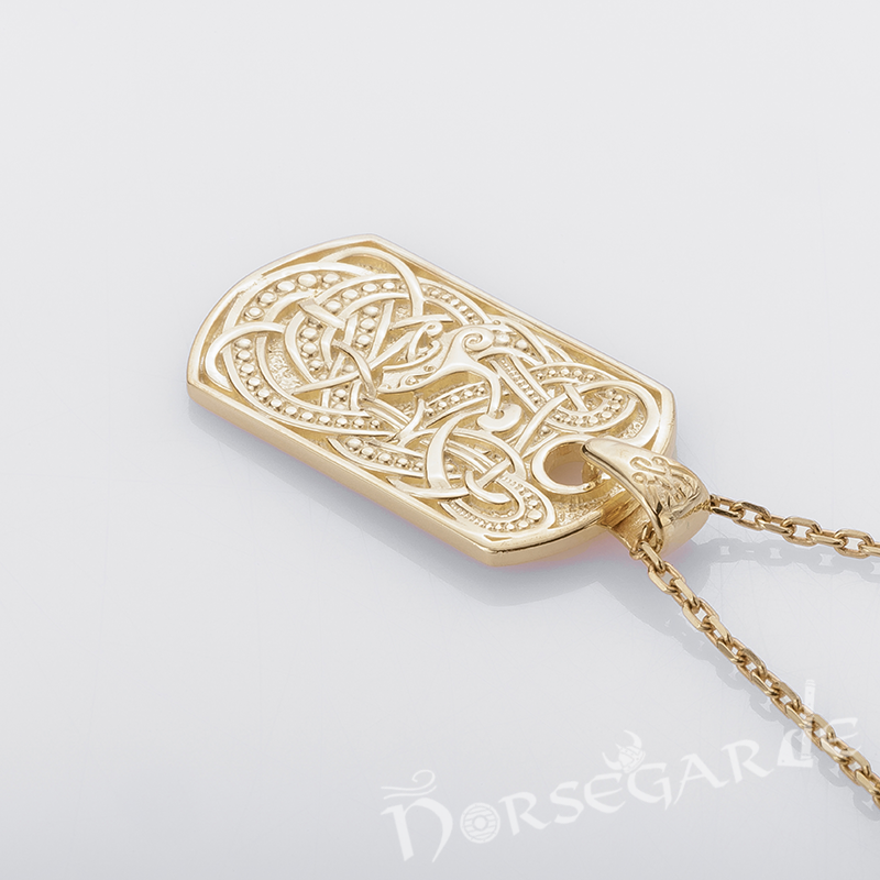 Handcrafted Urnes Ornament Pendant - Gold