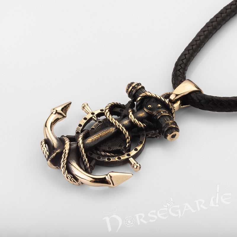 Handcrafted Navigator's Anchor Pendant - Brass