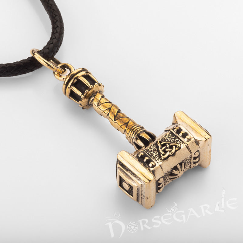 Handcrafted Thor's Battle Hammer Pendant - Brass