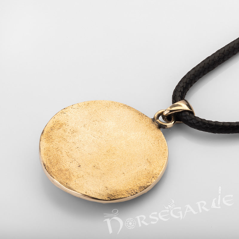 Handcrafted Reinforced Shield Pendant - Brass