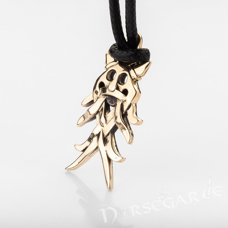 Handcrafted Wolf Totem Pendant - Brass