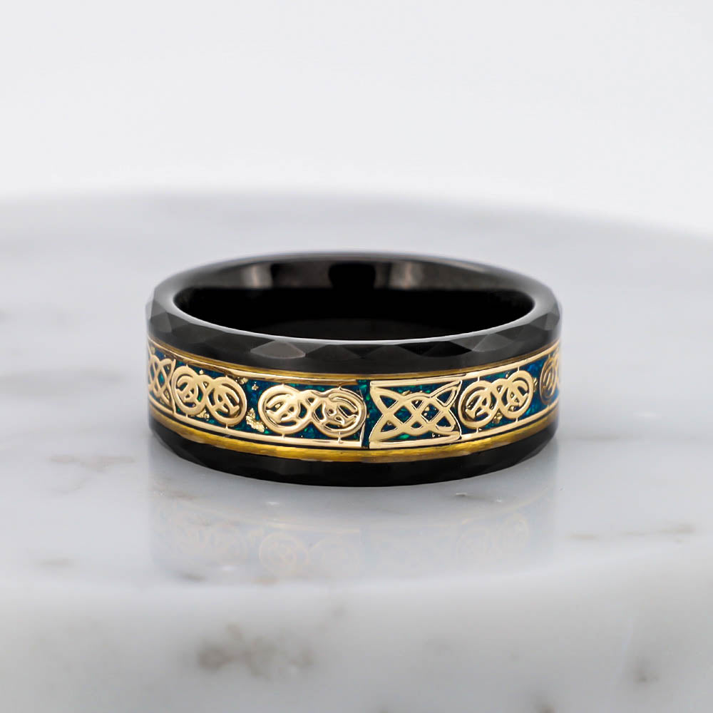 Odin's Ravens Ornamental Ring - Tungsten Carbide