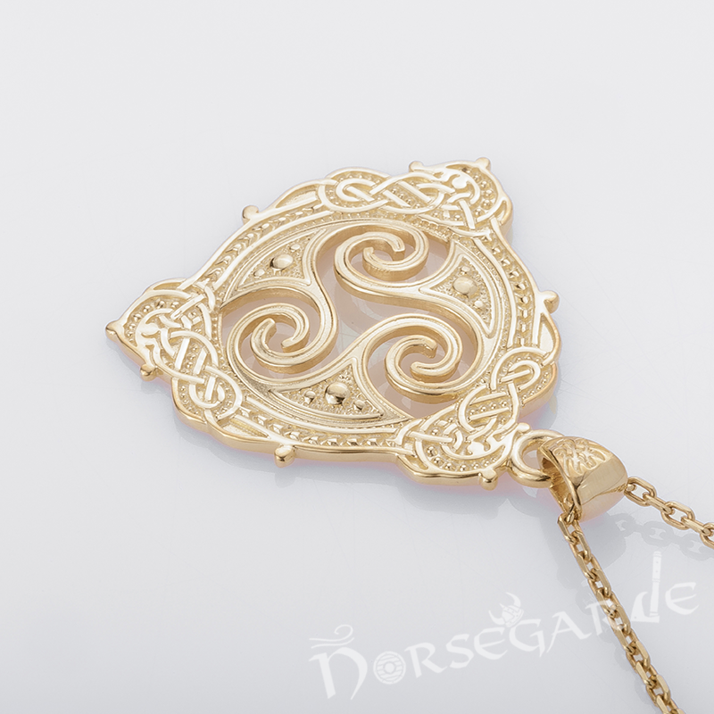 Handcrafted Celtic Triskelion Pendant - Gold