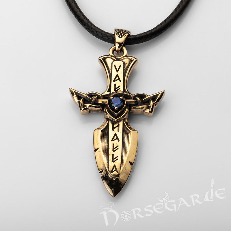 Handcrafted Valhalla Dagger Pendant - Brass