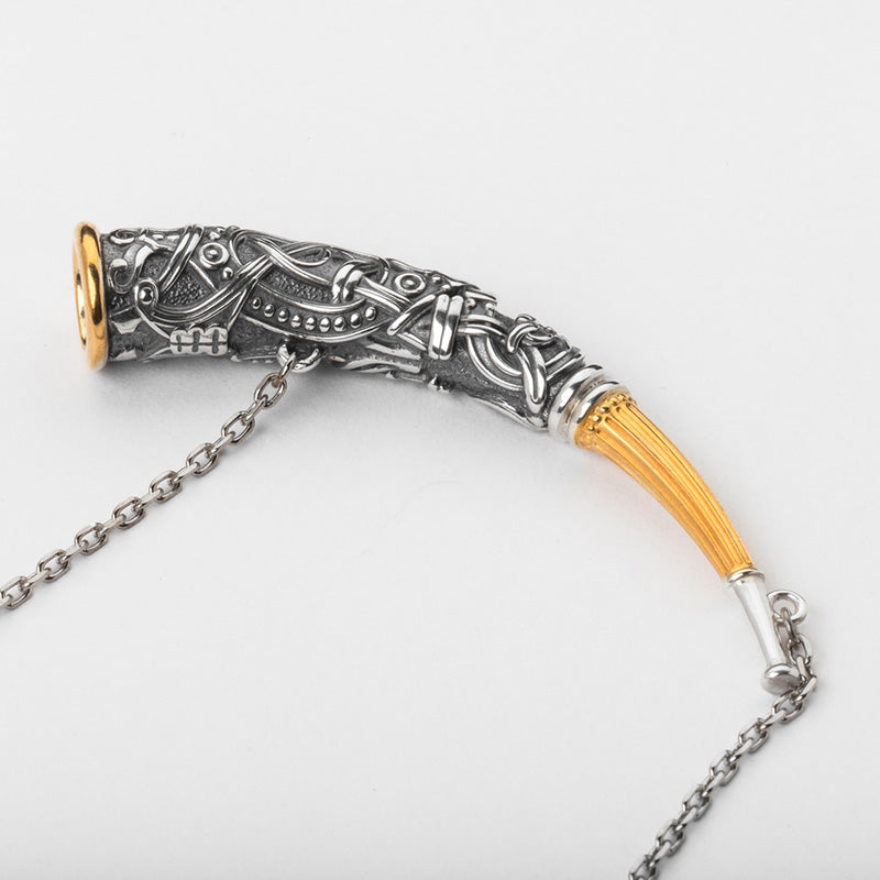 Handcrafted Horn of the Watchman Necklace - Sterling Silver