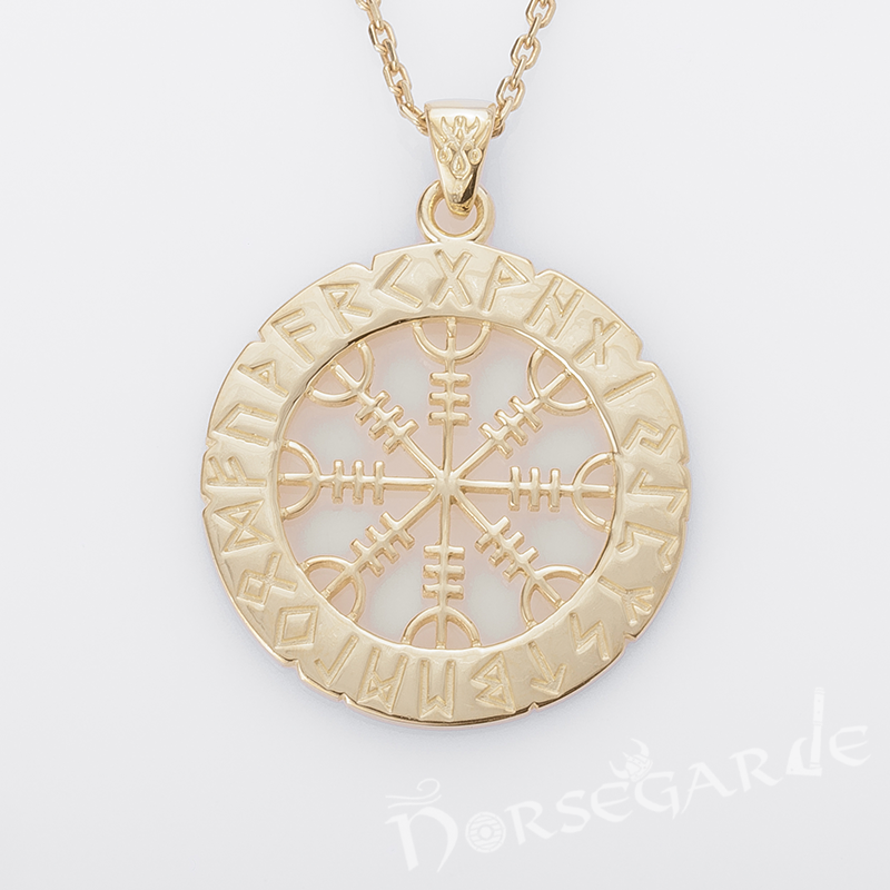 Handcrafted Runic Helm of Awe Amulet - Gold