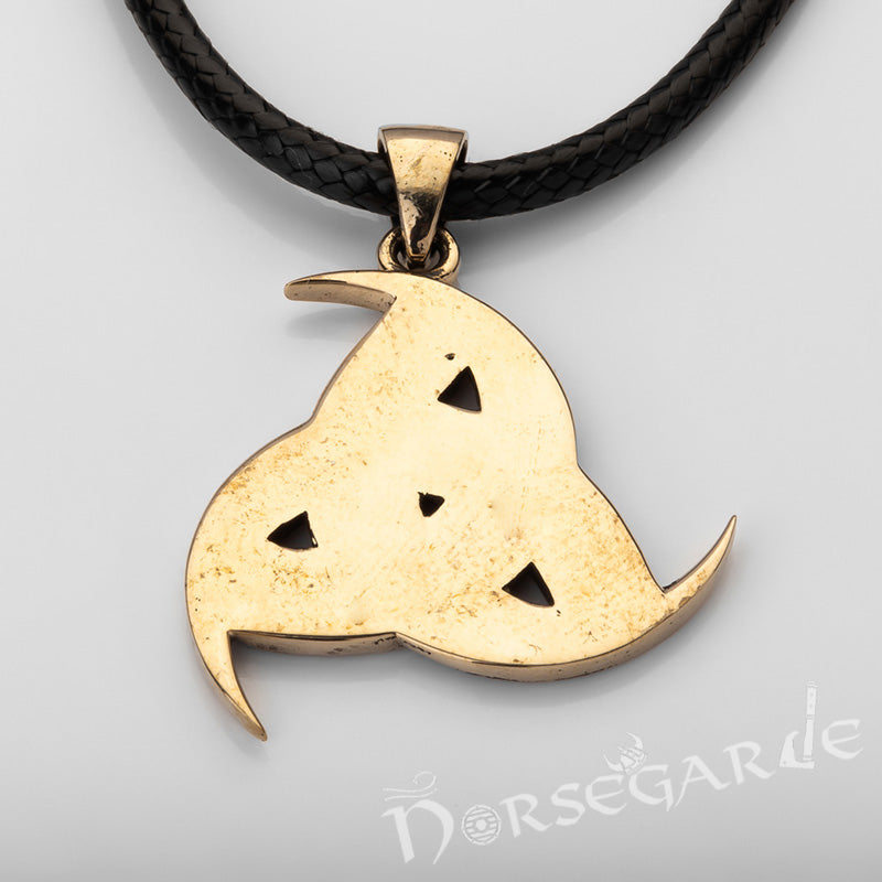 Handcrafted Horn Triskelion Pendant - Brass