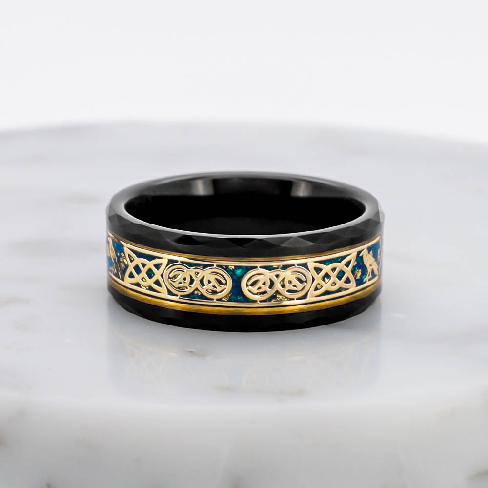 Odin's Ravens Ornamental Ring - Tungsten Carbide