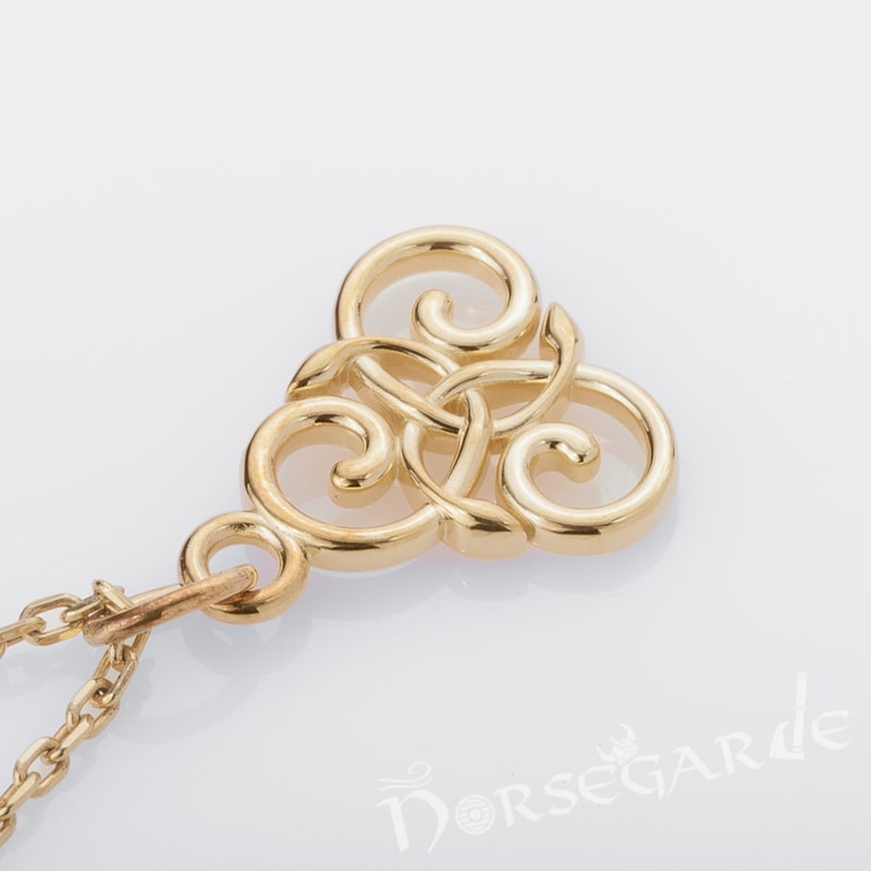 Handcrafted Miniature Triskelion Pendant - Gold