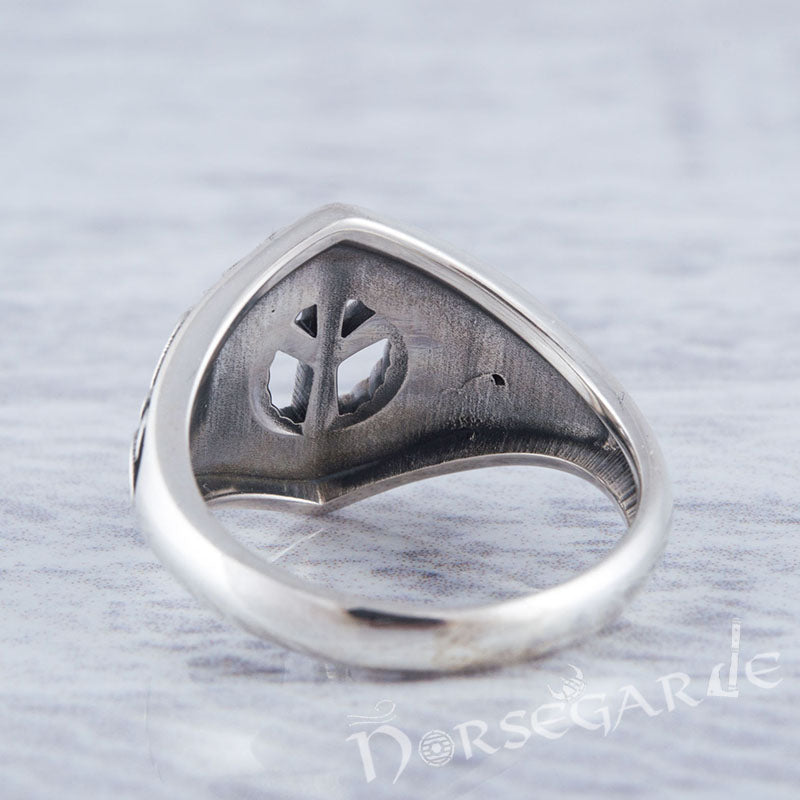 Handcrafted Celtic Algiz Ring - Sterling Silver